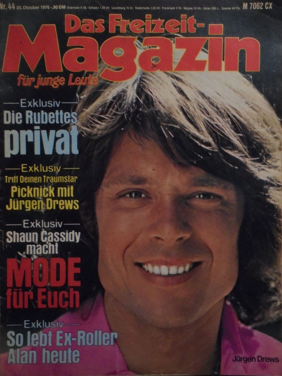 Freizeit Lehti Royale Saksa 1976-44 Jürgen Drews Shaun Cassidy The Rubettes Bay City Rollers Alkuperäinen painos