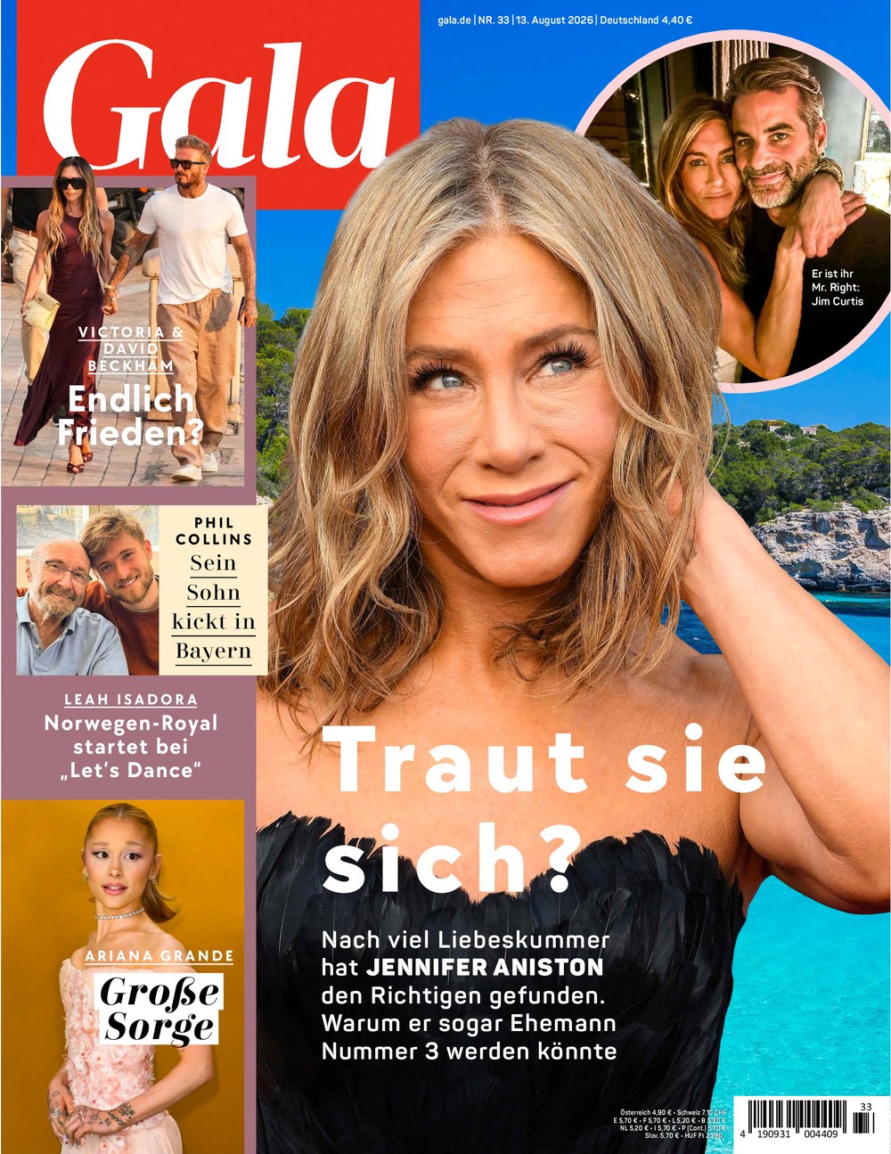 Gala Tijdschrift Duitsland 2026-33 Jennifer Aniston Jim Curtis Victoria Beckham David Beckham Phil Collins Originele uitgave