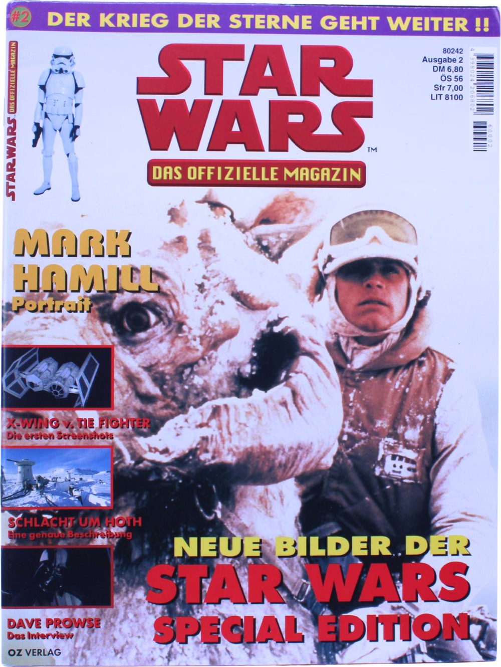 Star Wars Lehti Saksa 1996-02 – Mark Hamill Dave Prowse – Alkuperäinen painos