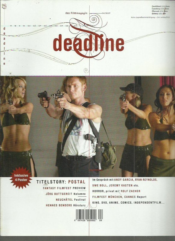 Deadline Magasin Tyskland 2007-04 – Andy Garcia Ryan Reynolds Uwe Boll Jeremy Kasten Rolf Zacher – Originalutgåva
