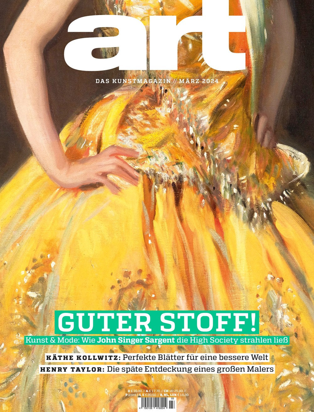 Art Rivista Germania 2024-03 – John Singer Sargent Käthe Kollwitz Henry Taylor – Edizione originale
