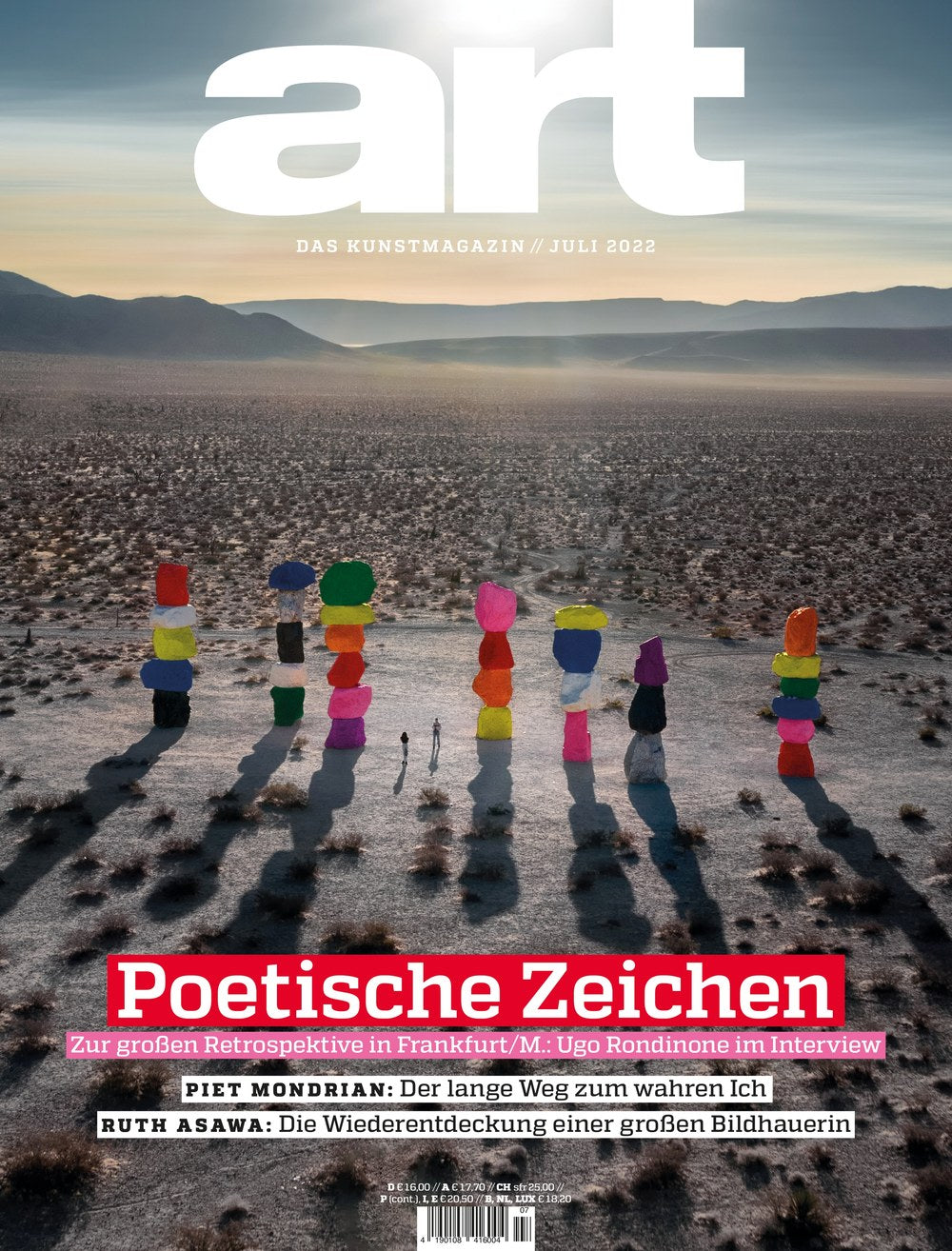 Art Magasin Tyskland 2022-07 – Ugo Rondinone Piet Mondrian Ruth Asawa – Originalutgåva
