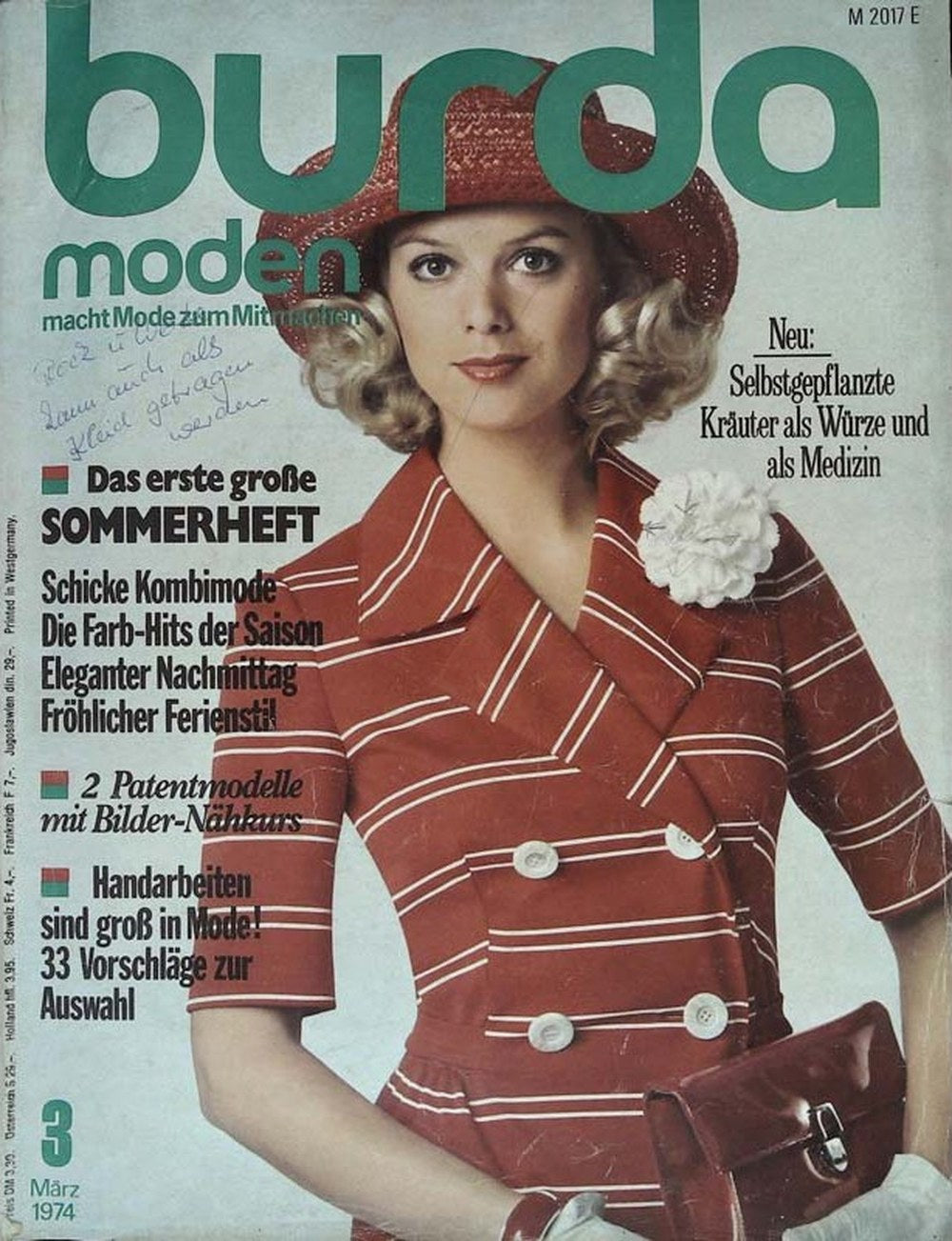 Burda Moden Magazine Allemagne 1974-03 Édition originale