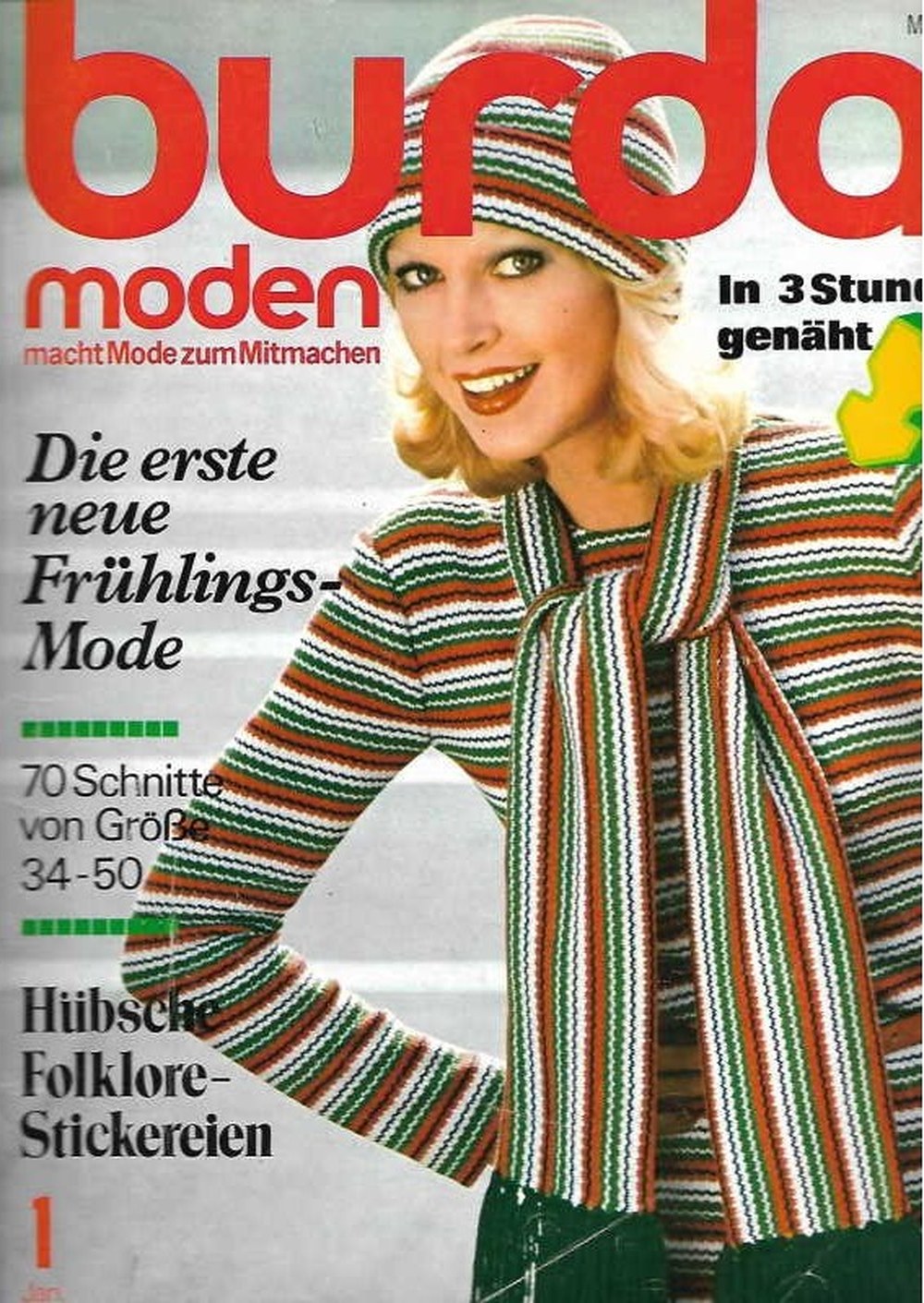 Burda Moden Rivista Germania 1974-01 Edizione originale