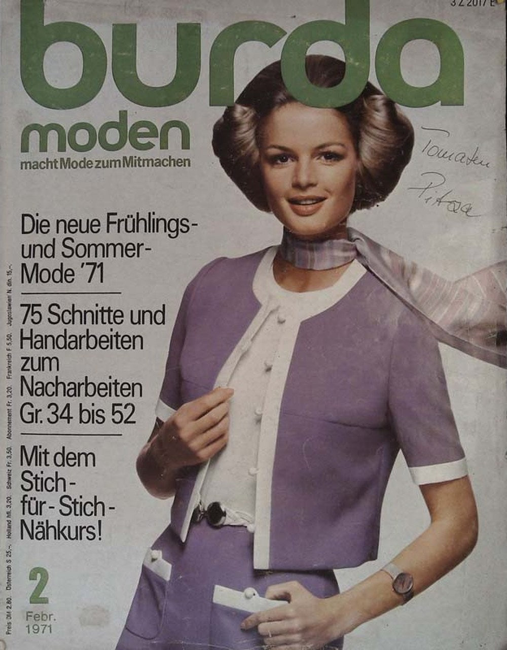 Burda Moden Revista Alemania 1971-02 Edición original