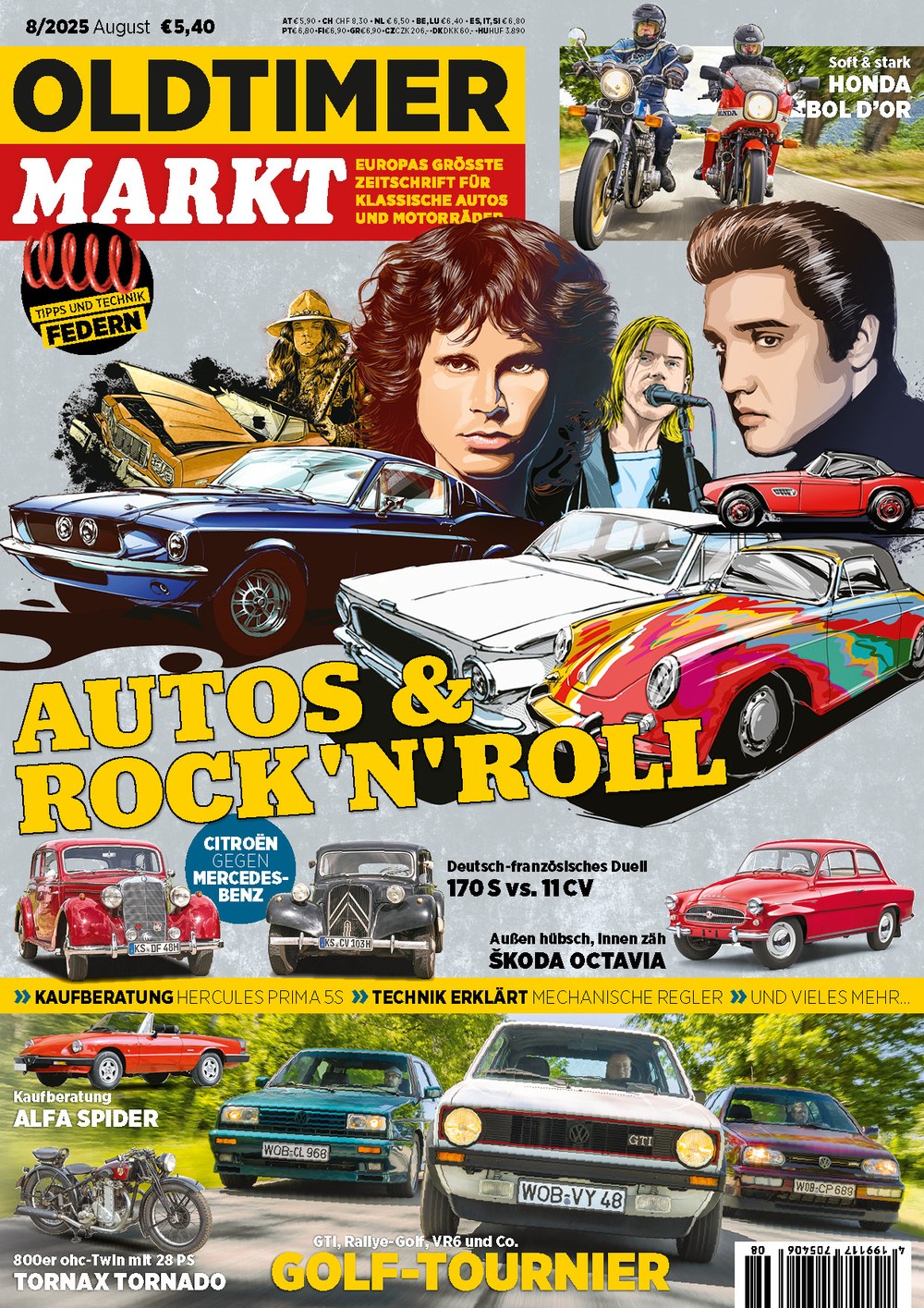 Oldtimer Markt Magazin Deutschland 2025-08 Jim Morrison Elvis Presley Janis Joplin