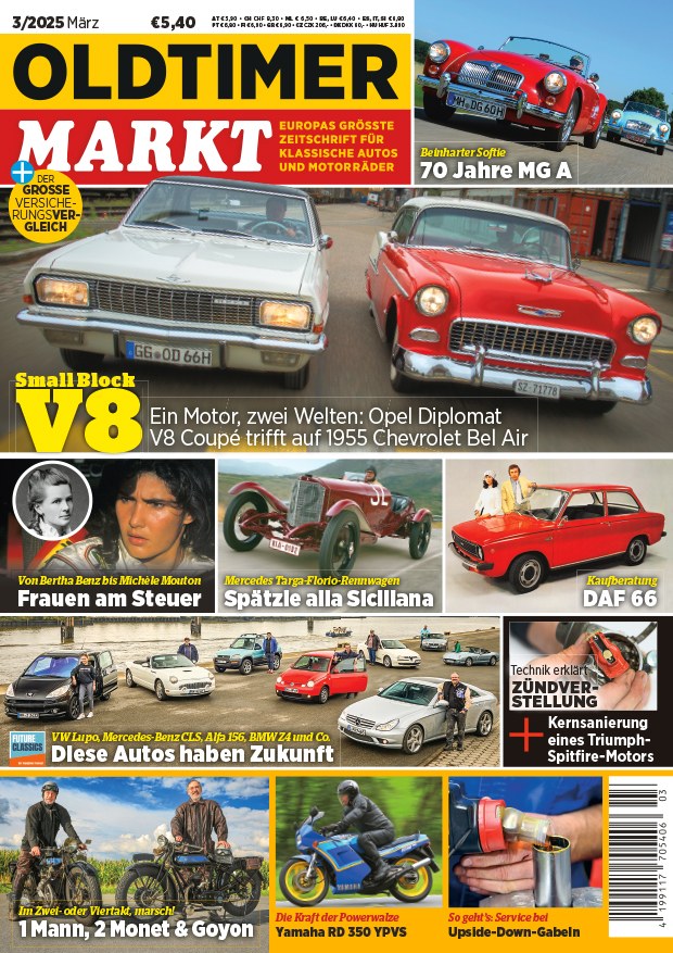 Oldtimer Markt Revista Alemanha 2025-03 – Bertha Benz Michèle Mouton – Edição original