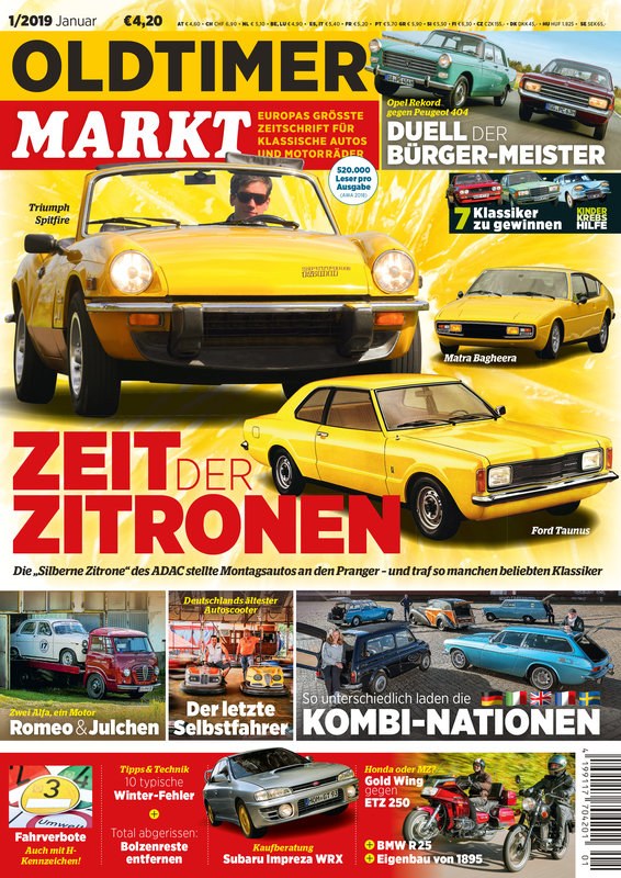 Oldtimer Markt Magazin Deutschland 2019-01 Oldtimer Klassische Autos Triumph Spitfire