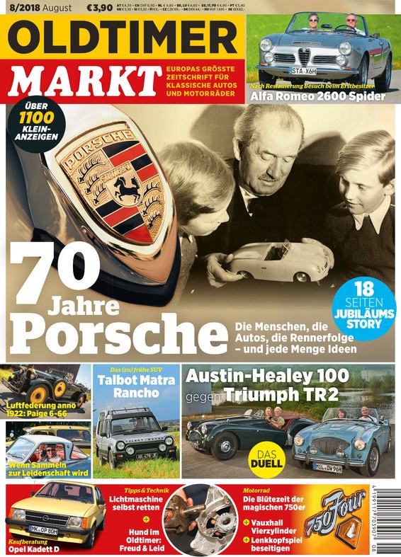 Oldtimer Markt Magazine Allemagne 2018-08 – Ferdinand Porsche Ferry Porsche – Édition originale