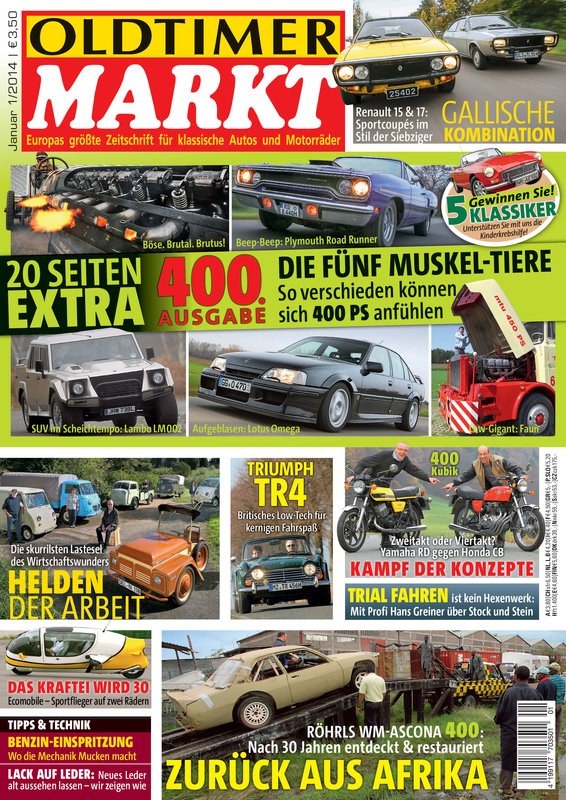 Oldtimer Markt Revista Alemanha 2014-01 – Hans Greiner – Edição original