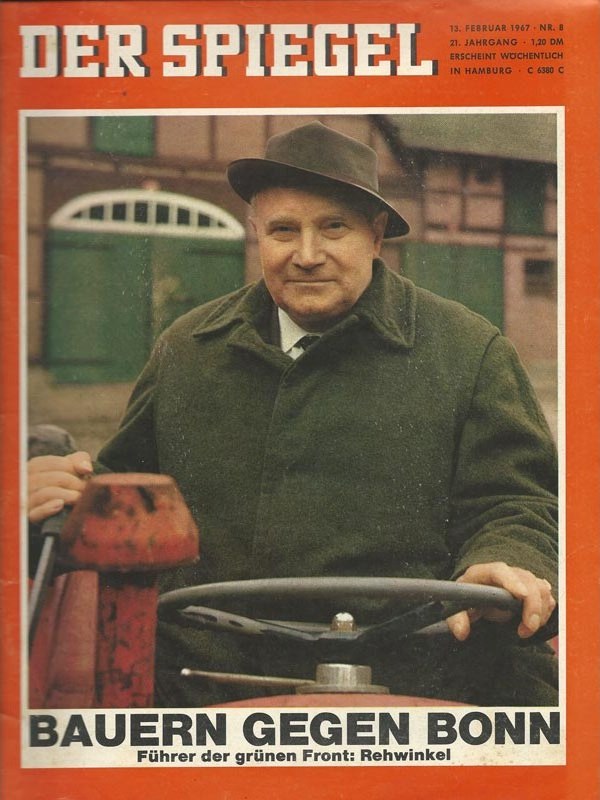 Der Spiegel Revista Alemania 1967-08 Edmund Rehwinkel Edición original