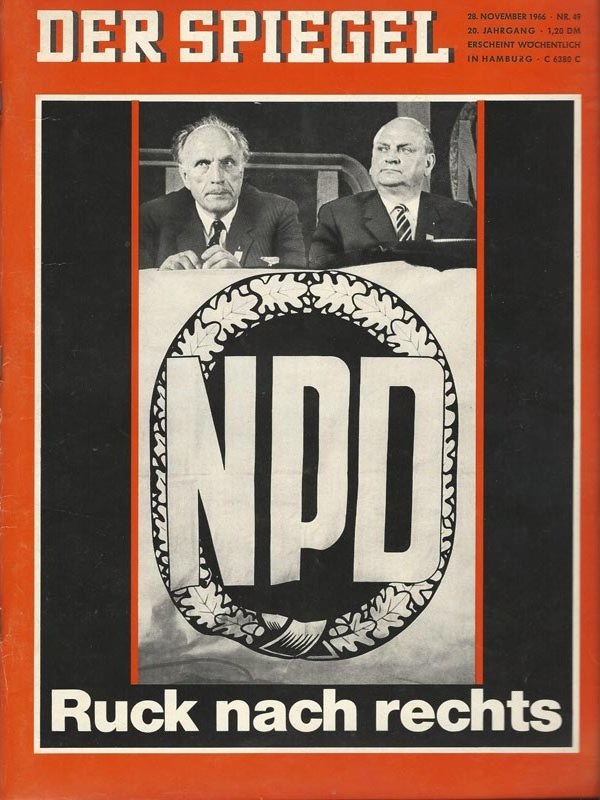 Der Spiegel Tijdschrift Duitsland 1966-49 Adolf Von Thadden Friedrich Thielen NPD Originele uitgave