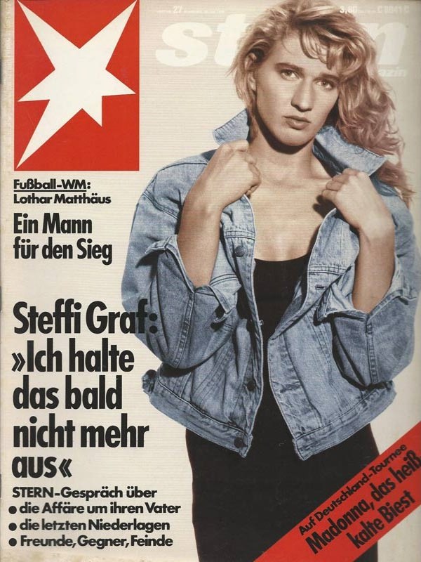 Stern Magasin Tyskland 1990-27 Steffi Graf Lothar Matthäus Madonna Originalutgåva