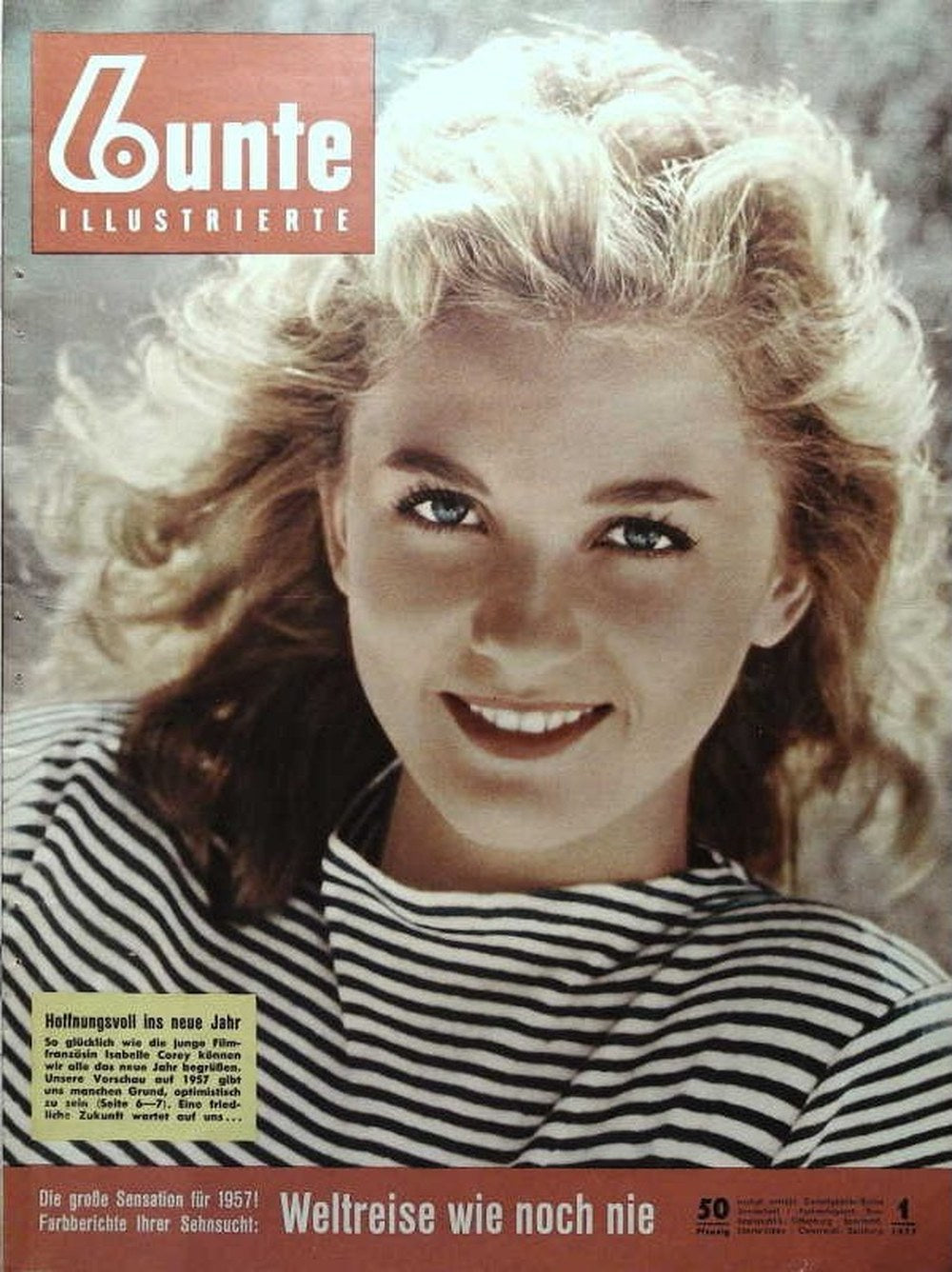Bunte Revista Alemania 1957-01 Isabelle Corey Edición original