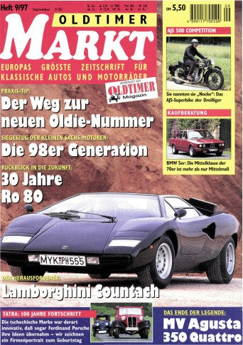 Oldtimer Markt Magazine Allemagne 1997-09 Édition originale