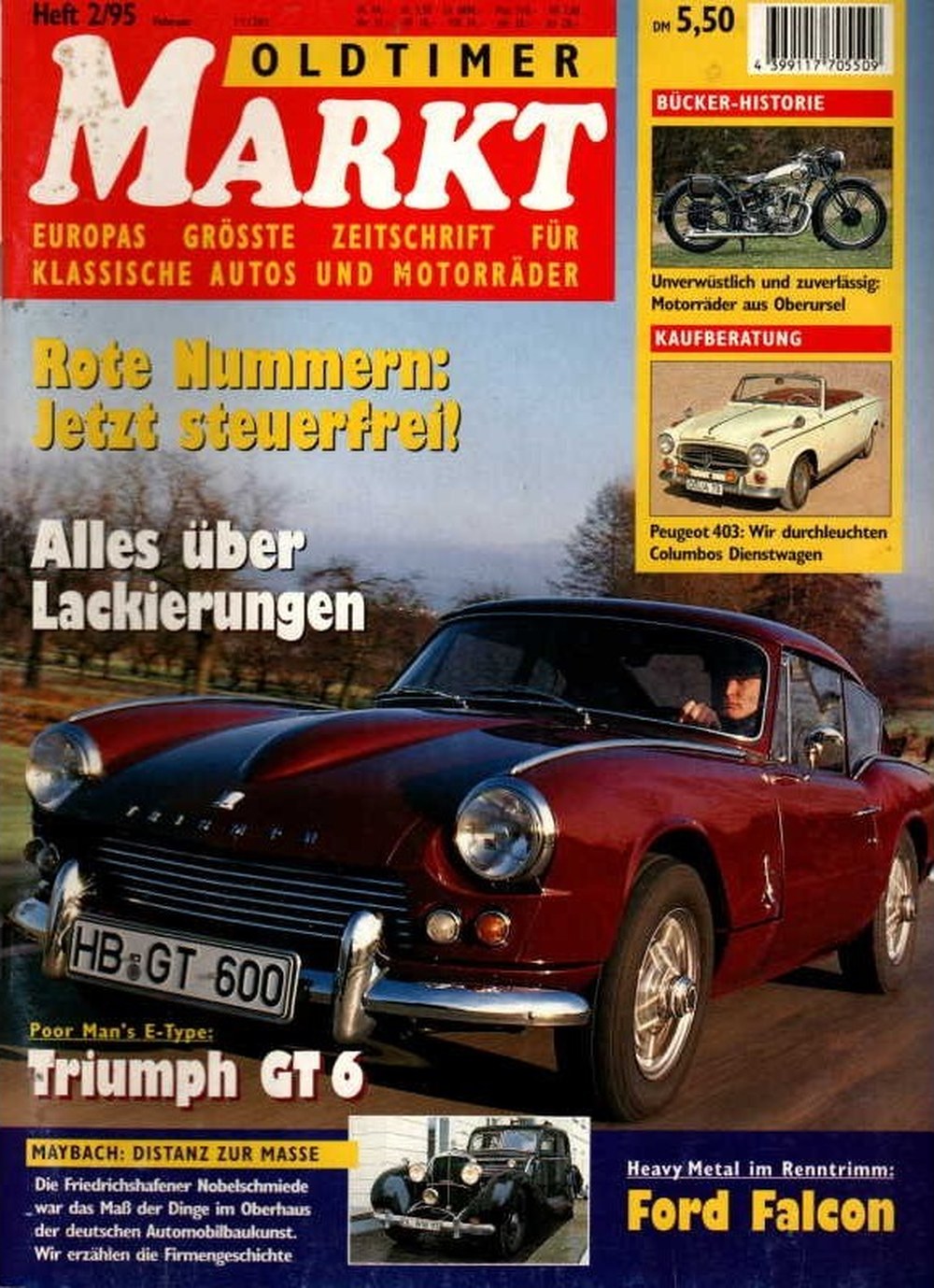 Oldtimer Markt Lehti Saksa 1995-02 Alkuperäinen painos