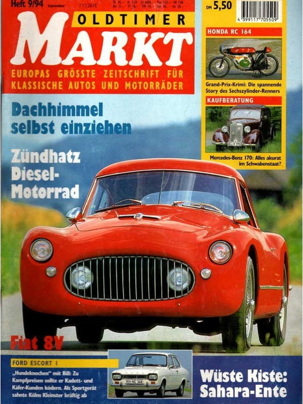 Oldtimer Markt Magazin Deutschland 1994-09 Oldtimer Klassische Autos Klassische Motorräder