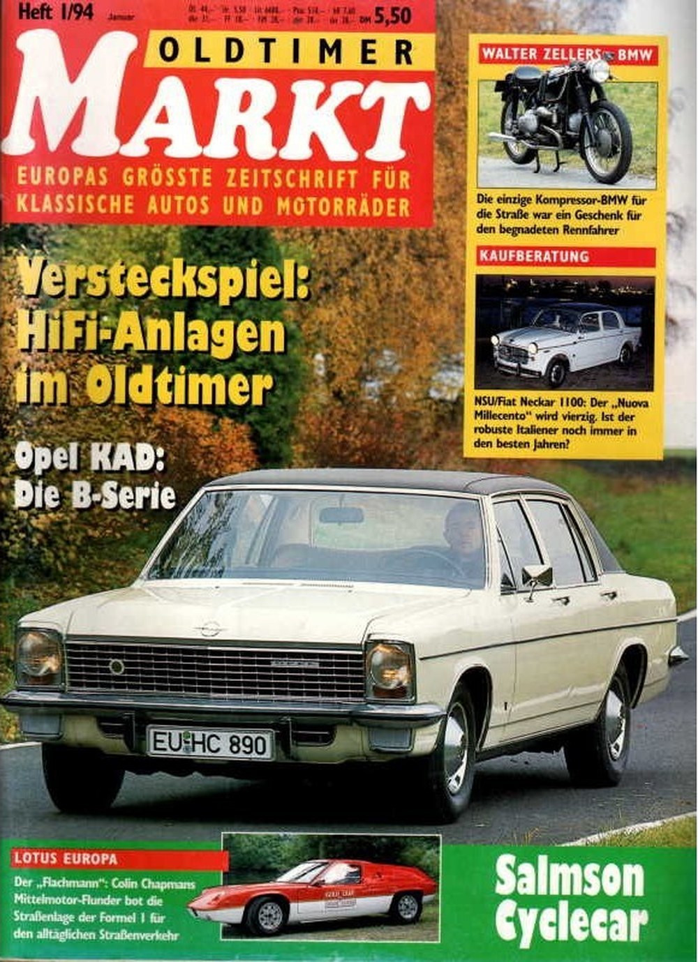 Oldtimer Markt Revista Alemanha 1994-01 – Walter Zellers Colin Chapman – Edição original