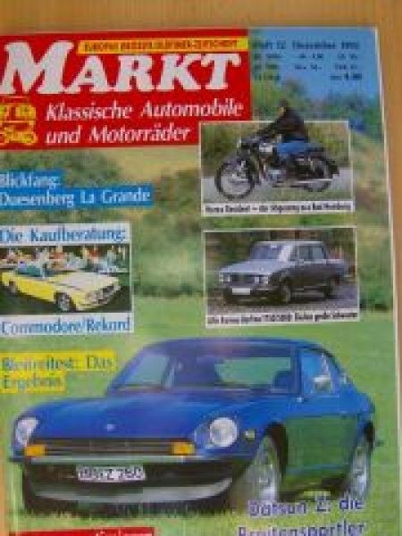 Oldtimer Markt Lehti Saksa 1992-12 Alkuperäinen painos