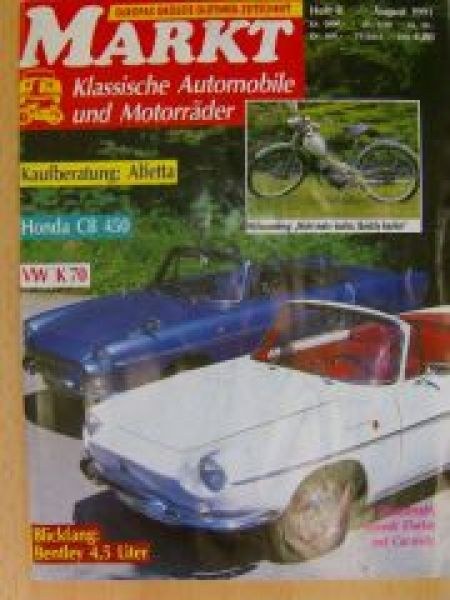 Oldtimer Markt Lehti Saksa 1991-08 Alkuperäinen painos