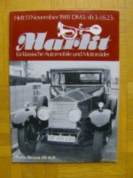 Oldtimer Markt Tijdschrift Duitsland 1981-11 Originele uitgave