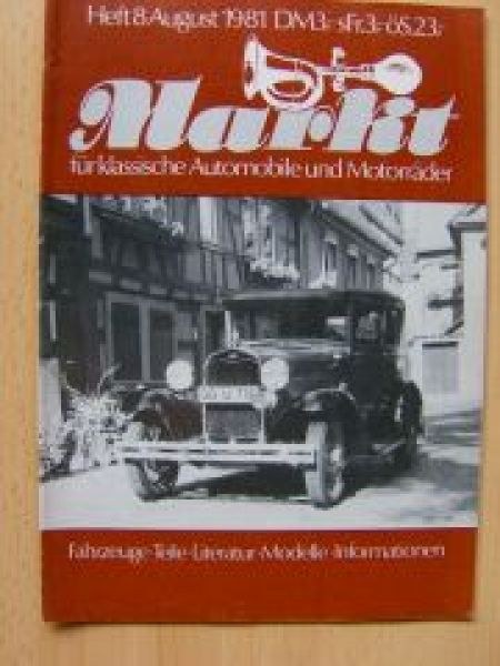Oldtimer Markt Lehti Saksa 1981-08 Alkuperäinen painos