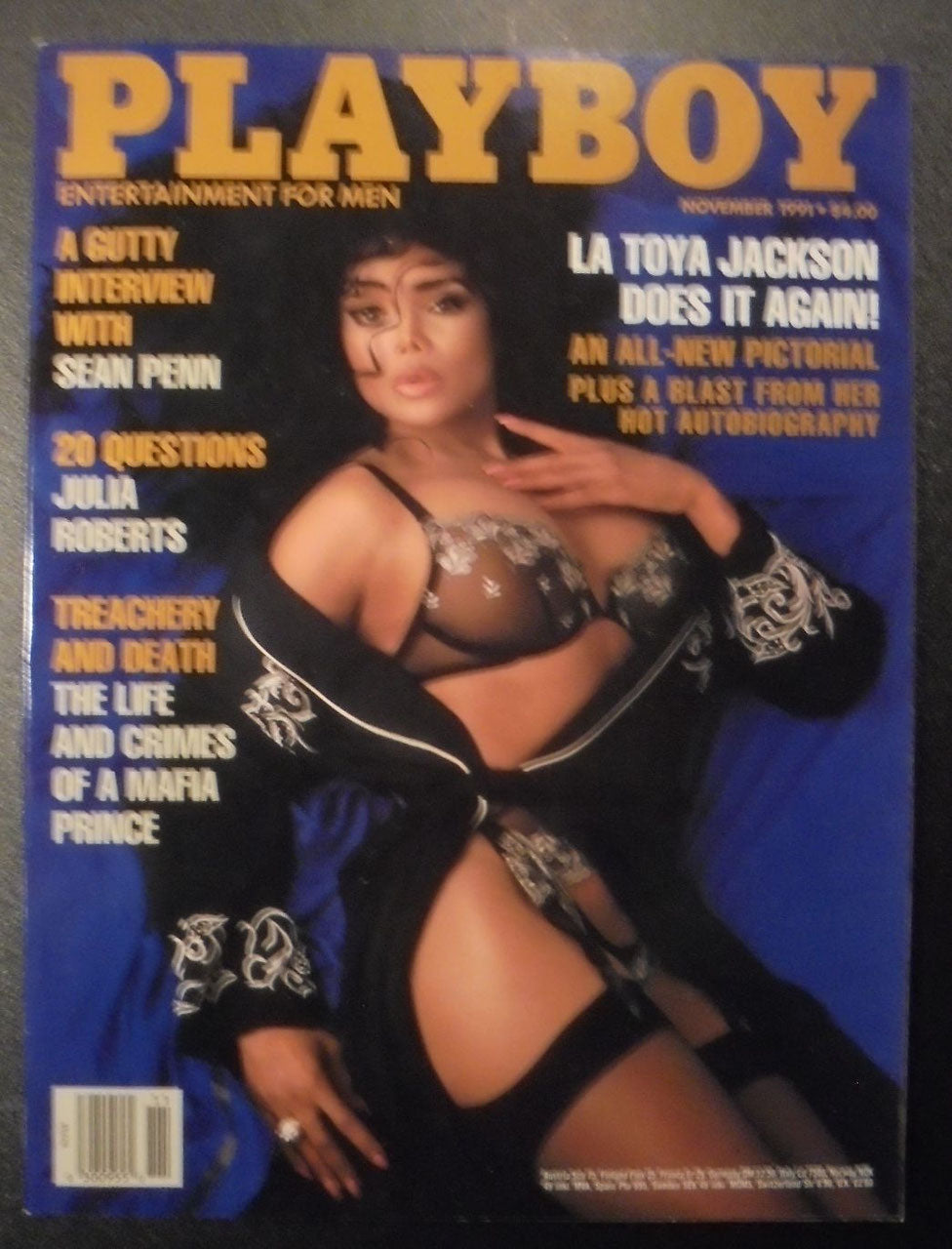 Playboy Lehti USA 1991-11 – La Toya Jackson Sean Penn Julia Roberts – Alkuperäinen painos