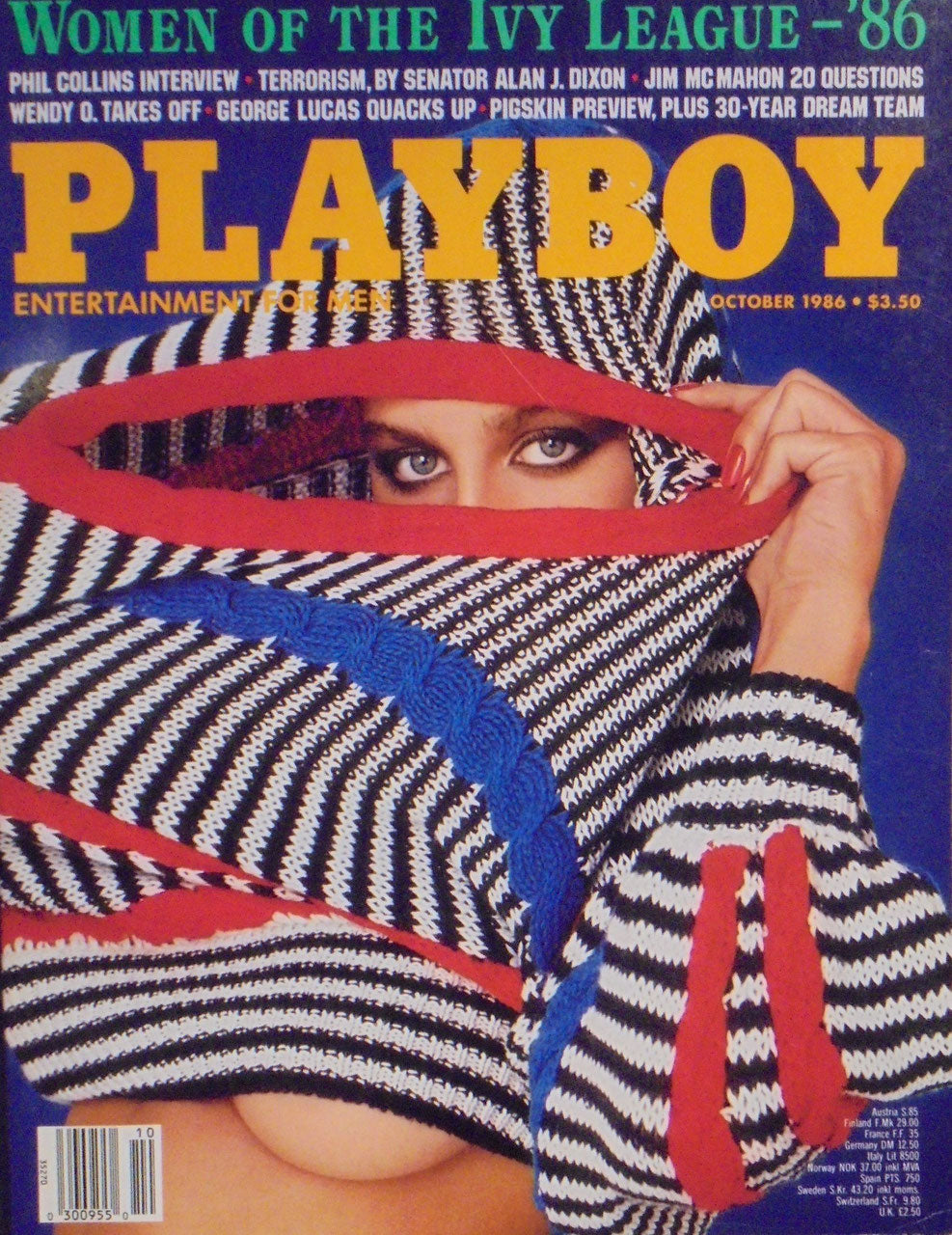 Playboy Tijdschrift USA 1986-10 – Phil Collins Alan J. Dixon Jim McMahon Wendy O. Williams George Lucas – Originele uitgave