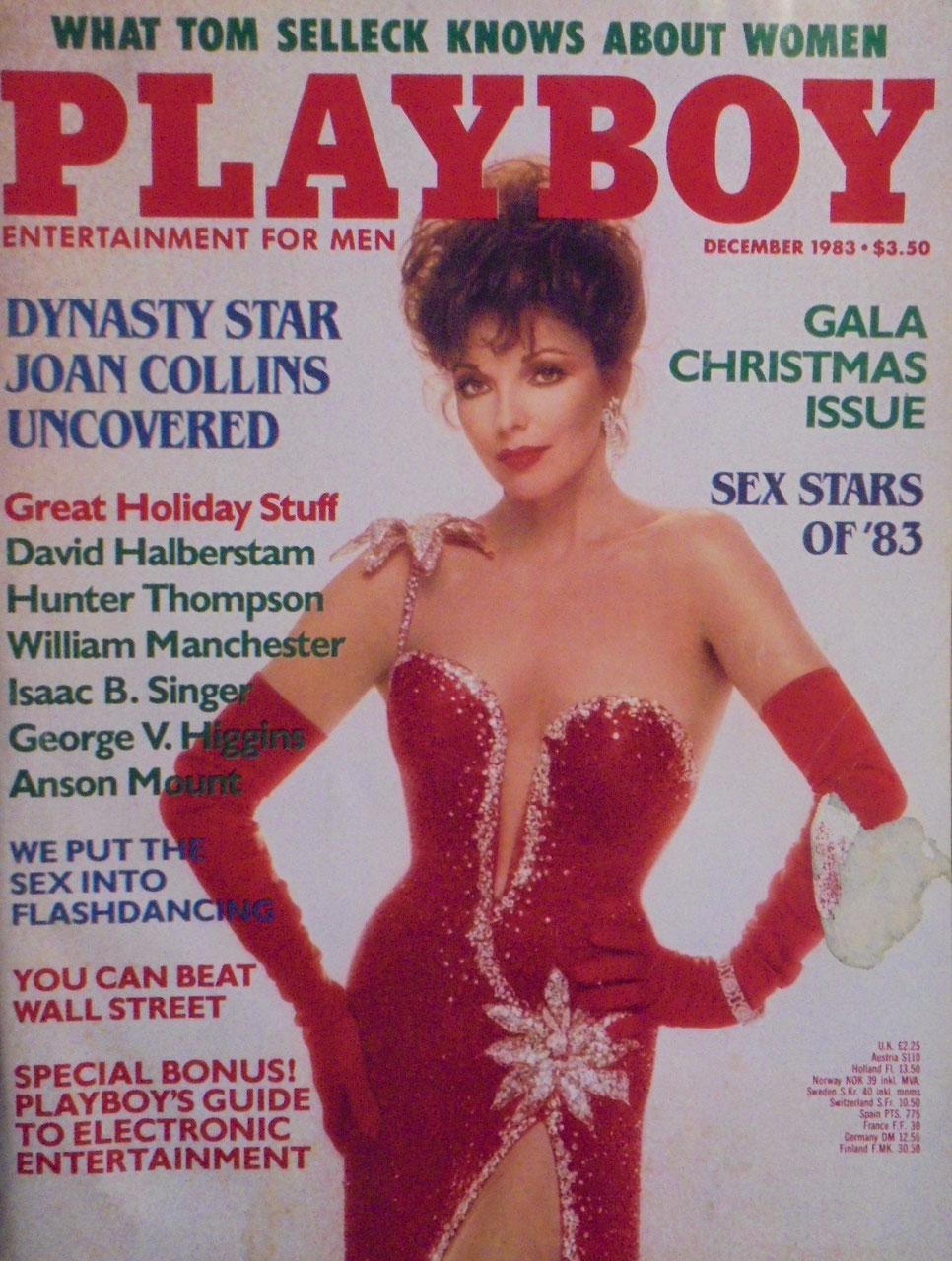 Playboy Magazin USA 1983-12 Joan Collins Tom Selleck David Halberstam Hunter Thompson William Manchester