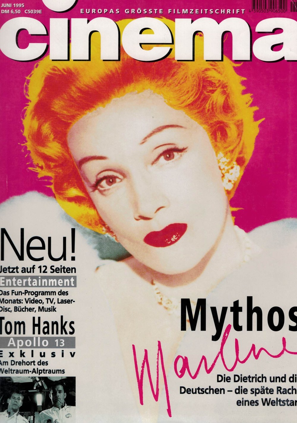 Cinema Lehti Saksa 1995-06 – Marlene Dietrich Tom Hanks – Alkuperäinen painos