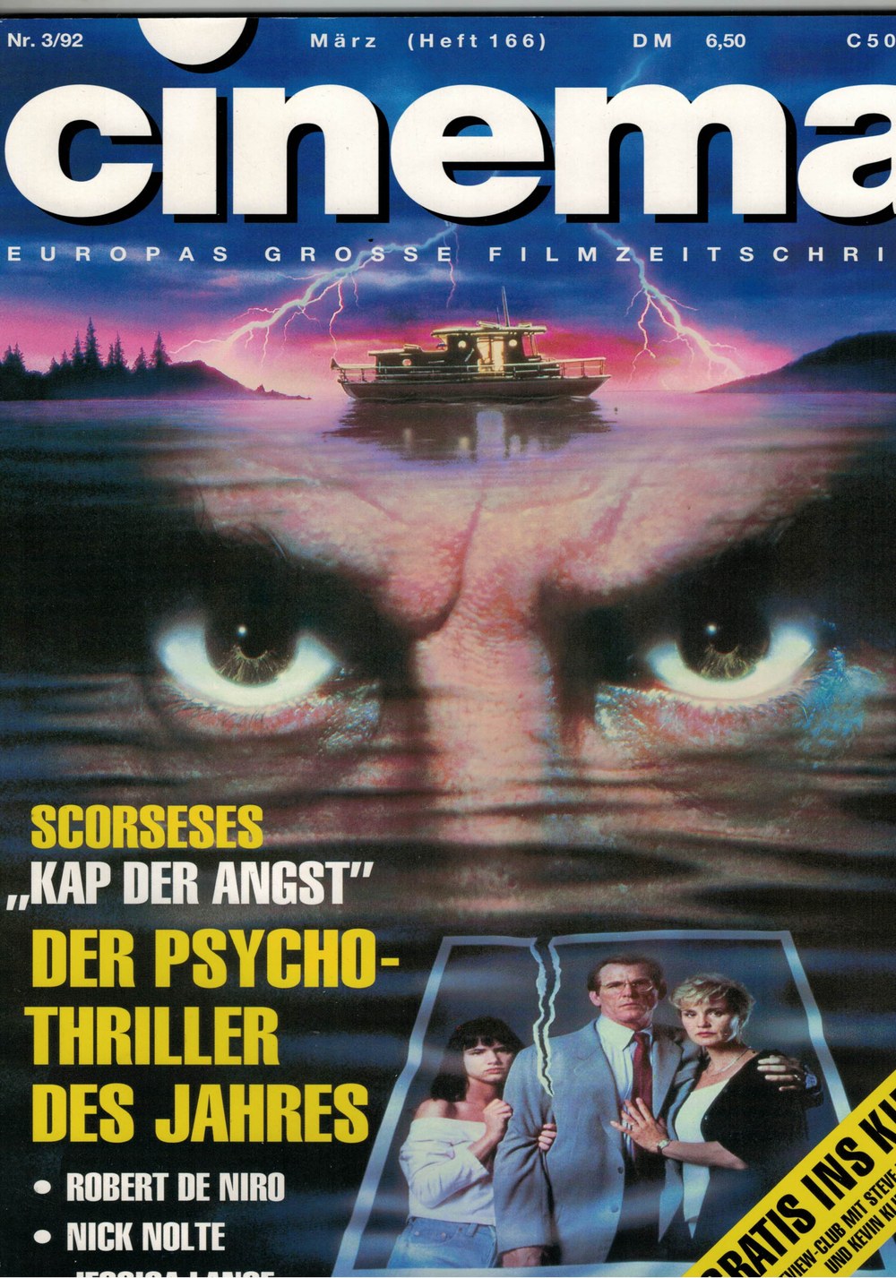 Cinema Magazin Deutschland 1992-03 Robert De Niro Nick Nolte Jessica Lange