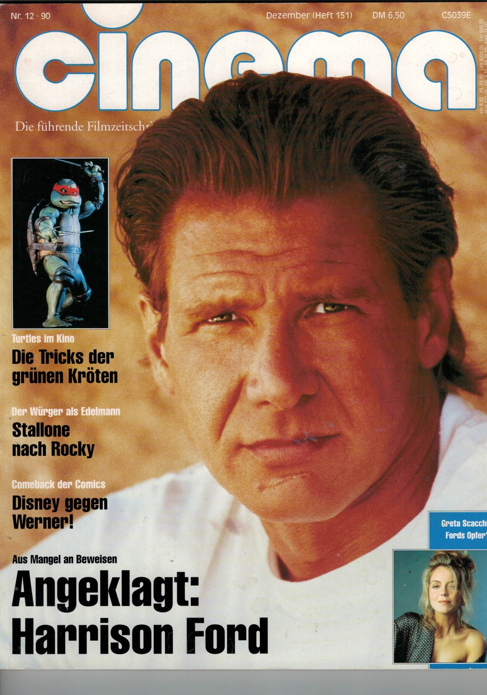 Cinema Magazin Deutschland 1990-12 Harrison Ford Greta Scacchi Sylvester Stallone