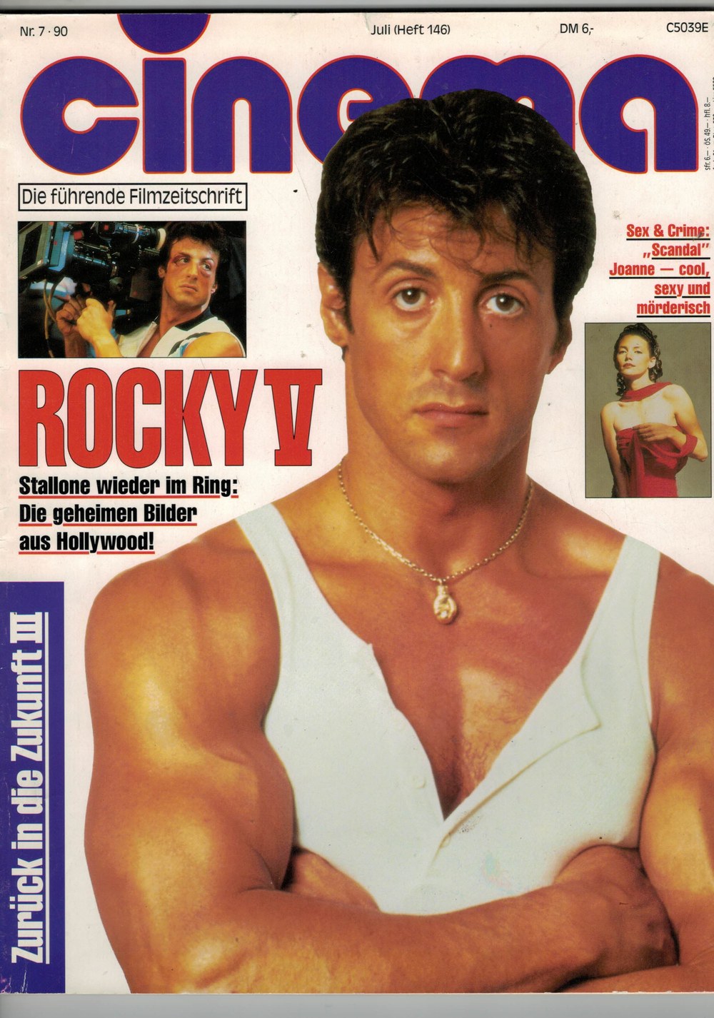 Cinema Magazine Germany 1990-07 Sylvester Stallone Joanne Whalley Original Print Issue