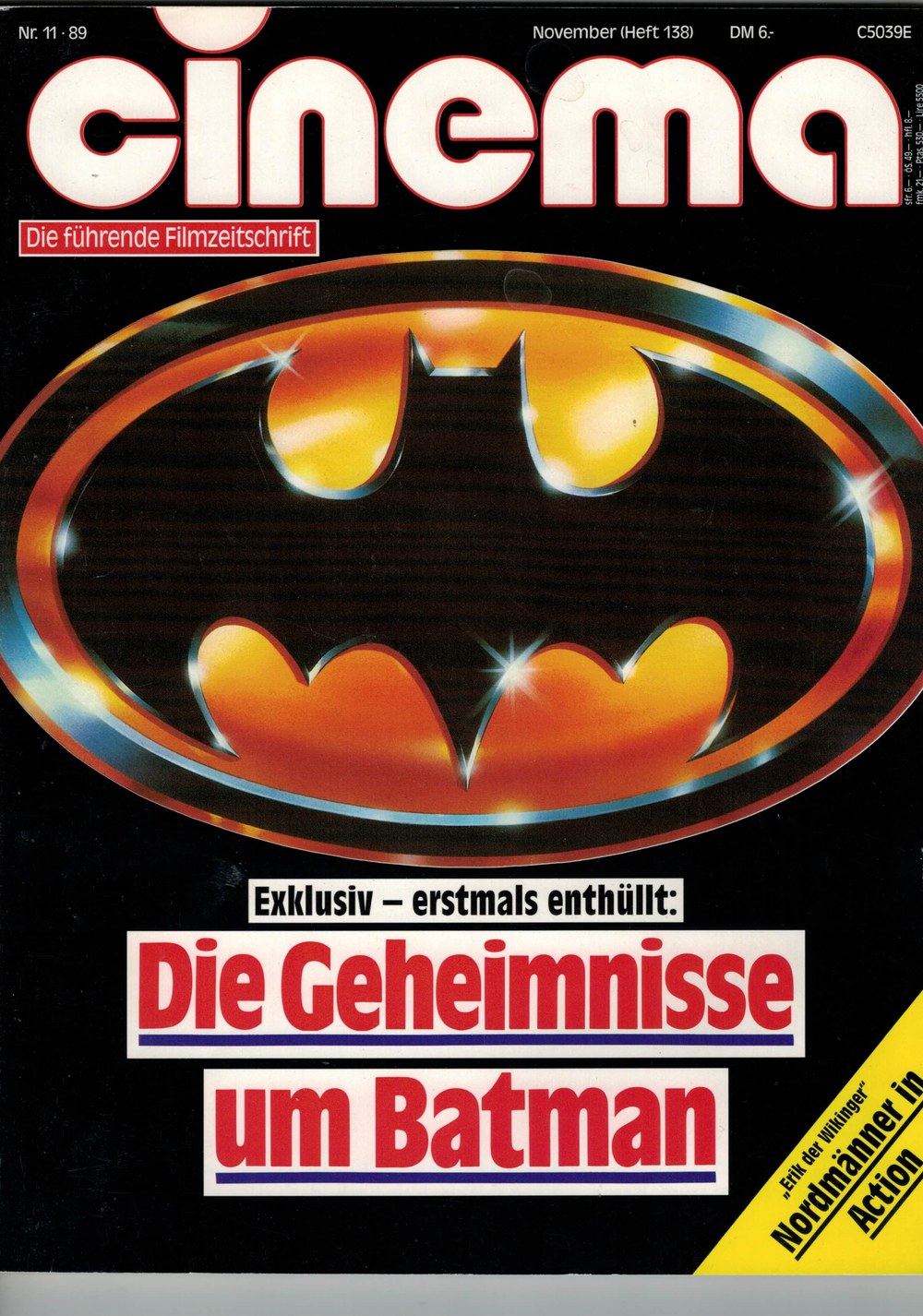 Cinema Lehti Saksa 1989-11 Batman Alkuperäinen painos