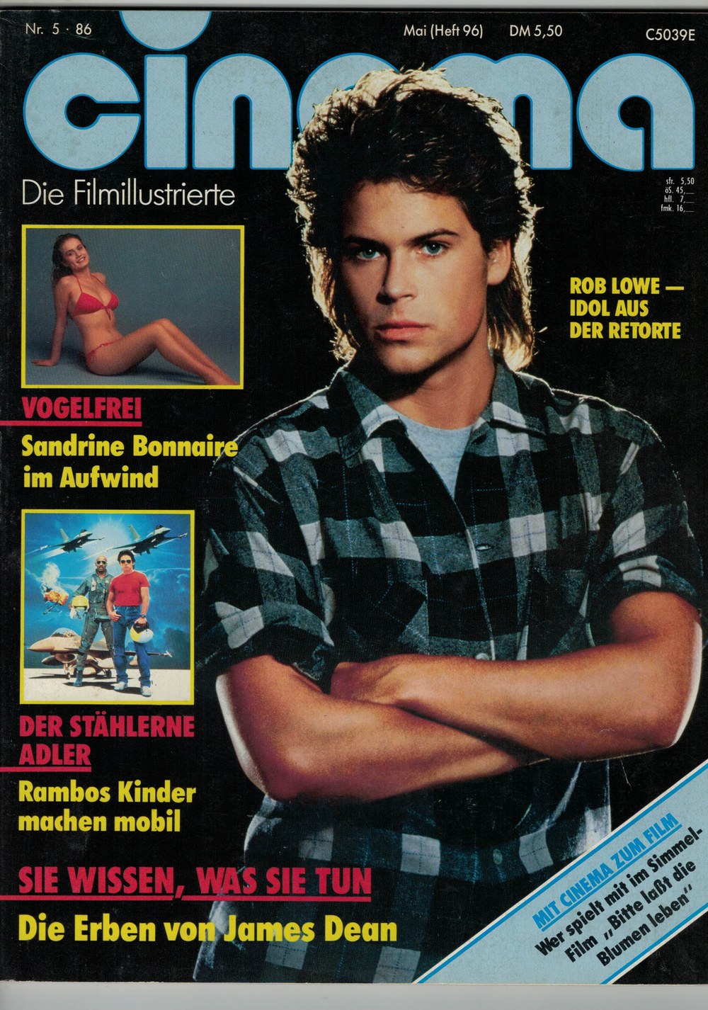 Cinema Magasin Tyskland 1986-05 Rob Lowe Sandrine Bonnaire James Dean Originaludgave