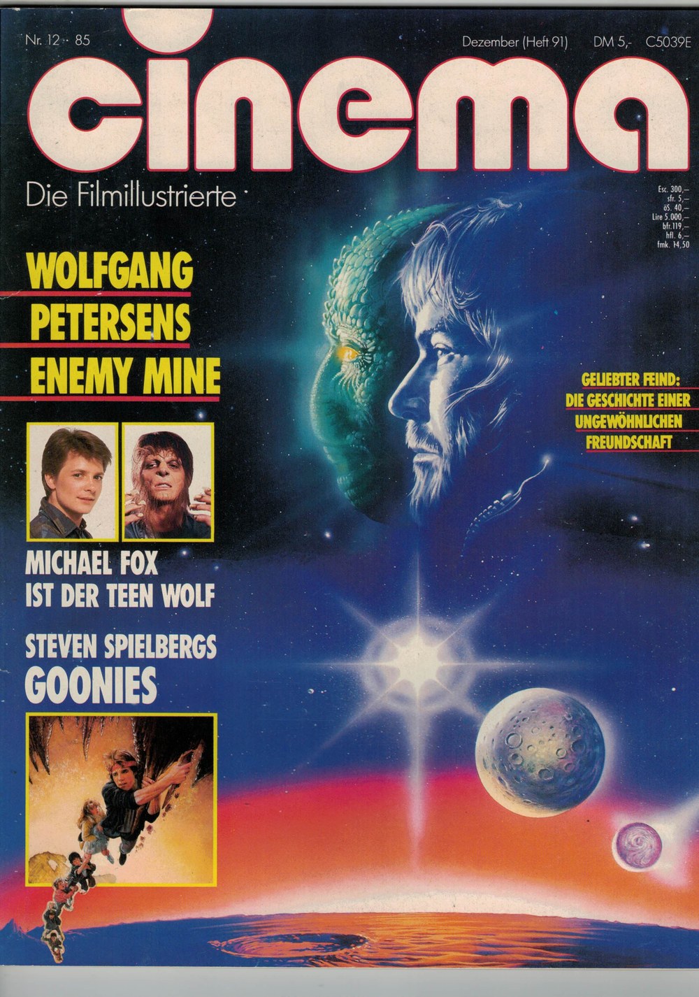Cinema Tijdschrift Duitsland 1985-12 Dennis Quaid Louis Gossett Jr. Michael J. Fox Wolfgang Petersen Steven Spielberg Originele uitgave