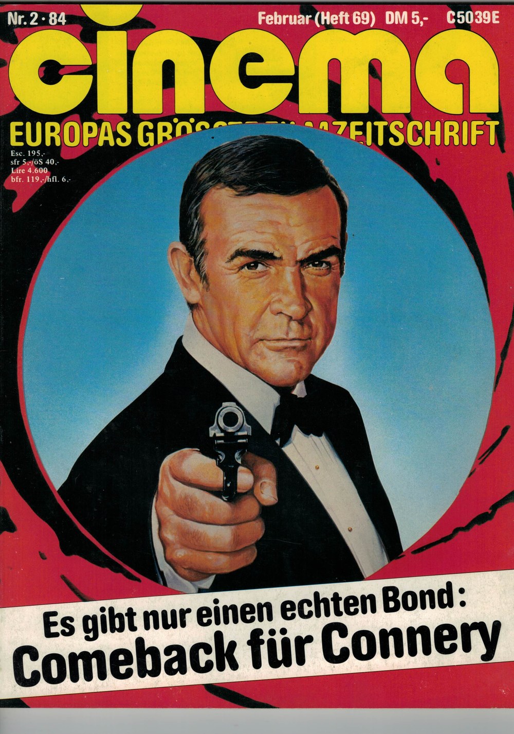 Cinema Lehti Saksa 1984-02 Sean Connery Alkuperäinen painos