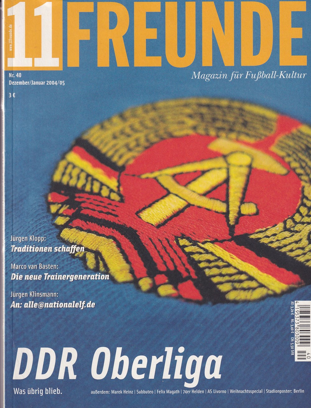 11 Freunde Tijdschrift Duitsland 2004-12 – Jürgen Klopp Marco Van Basten Jürgen Klinsmann Marek Heinz Felix Magath – Originele uitgave