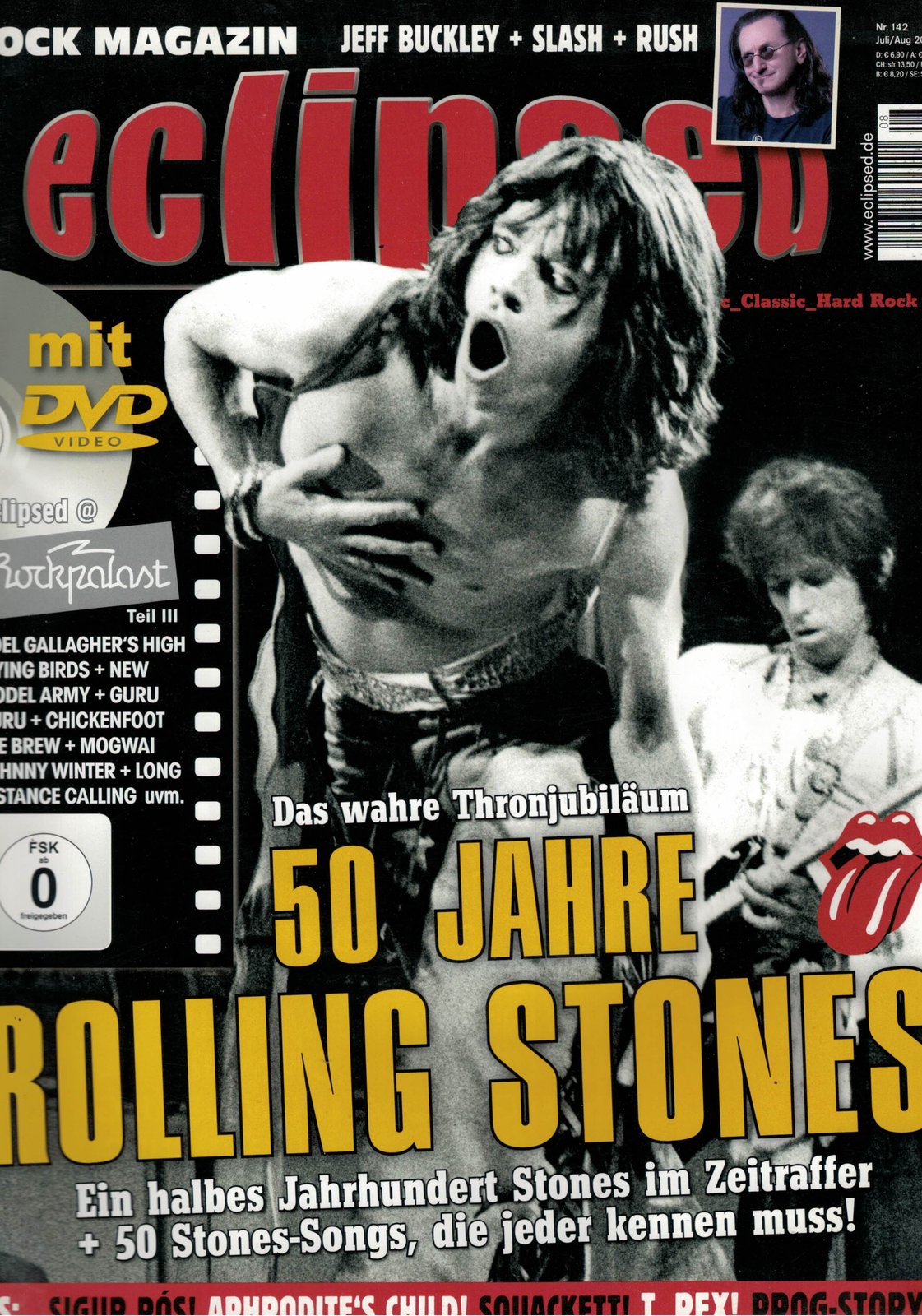 Eclipsed Lehti Saksa 2012-08 – Mick Jagger Keith Richards Jeff Buckley Slash Geddy Lee – Alkuperäinen painos