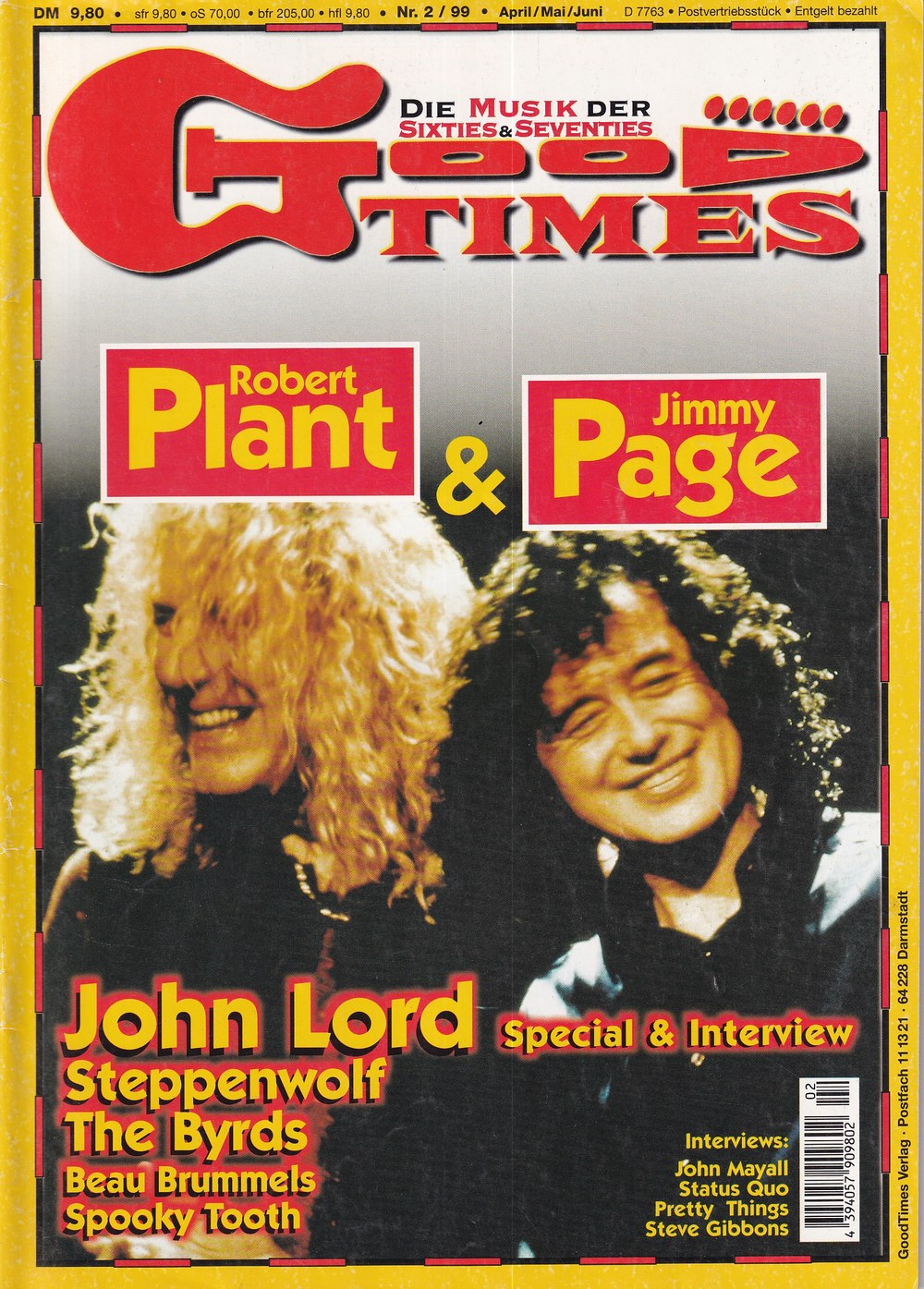 Good Times Edition Saksa 1999-02 – Robert Plant Jimmy Page John Lord John Mayall Steve Gibbons – Alkuperäinen painos