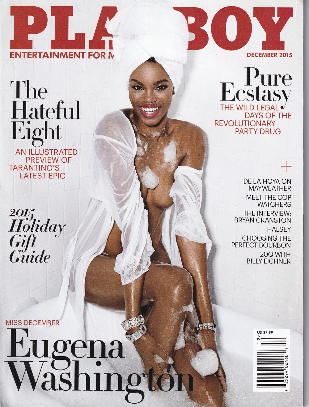 Playboy Tijdschrift USA 2015-12 Eugena Washington Bryan Cranston Halsey Billy Eichner Oscar De La Hoya Originele uitgave