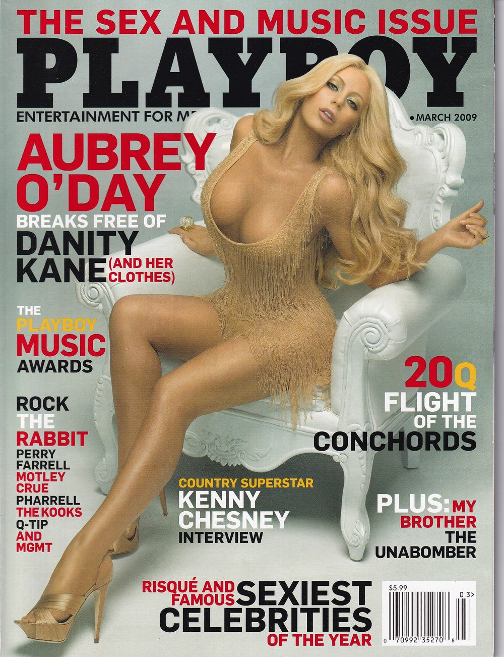 Playboy Magazin USA 2009-03 Aubrey O'Day Kenny Chesney Perry Farrell Pharrell Williams Q-Tip