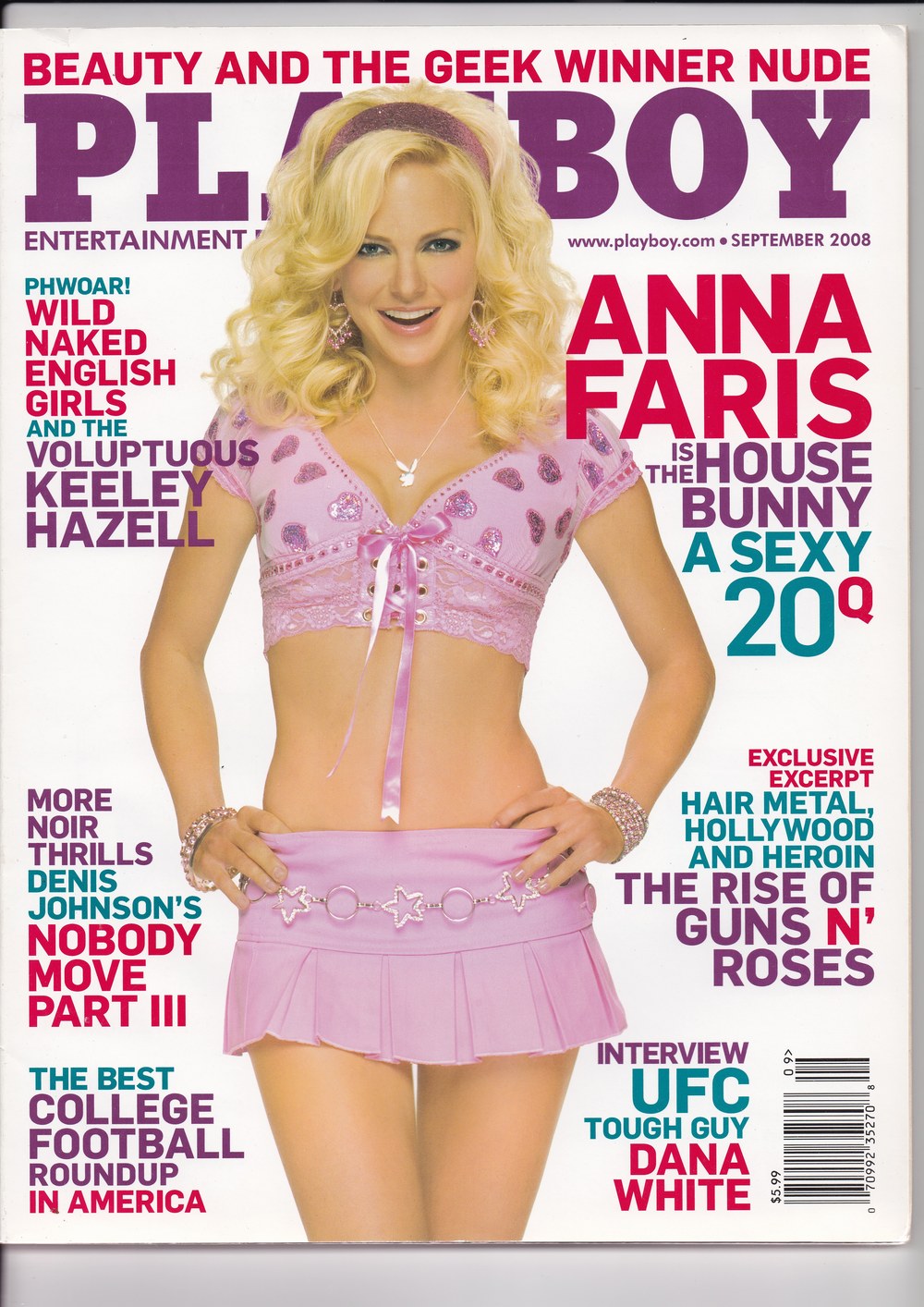 Playboy Rivista USA 2008-09 – Anna Faris Keeley Hazell Denis Johnson Dana White Guns N' Roses – Edizione originale