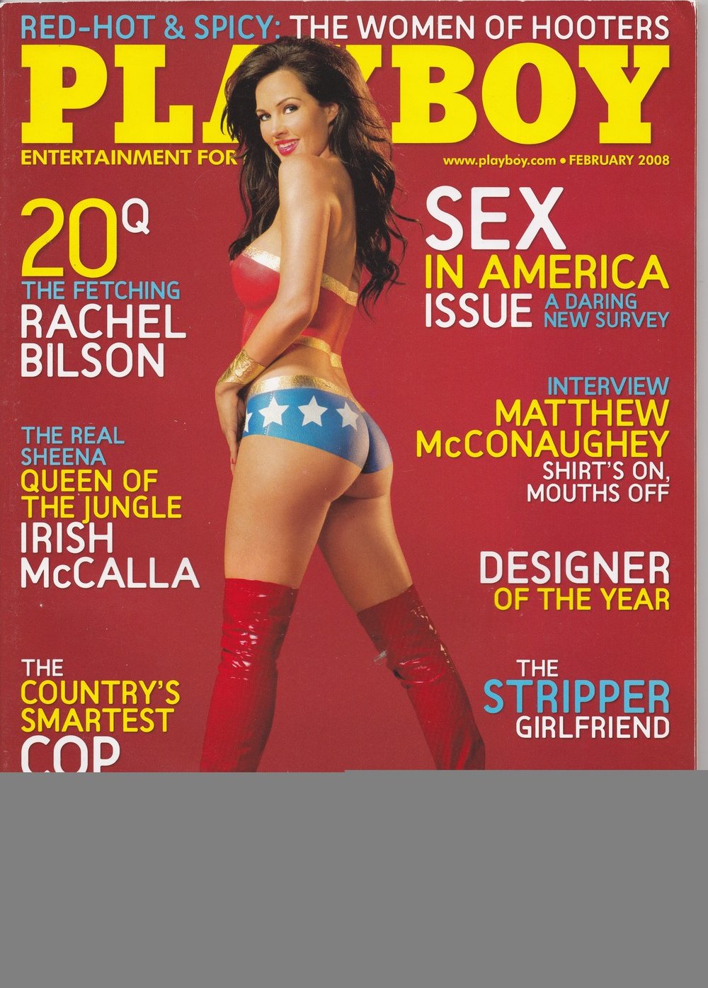 Playboy Tijdschrift USA 2008-02 – Jaime Edmondson Rachel Bilson Matthew McConaughey Irish McCalla – Originele uitgave
