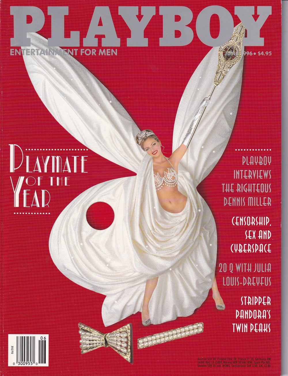 Playboy Revista USA 1996-06 Stacy Sanches Dennis Miller Julia Louis-Dreyfus Pandora Peaks Edição original