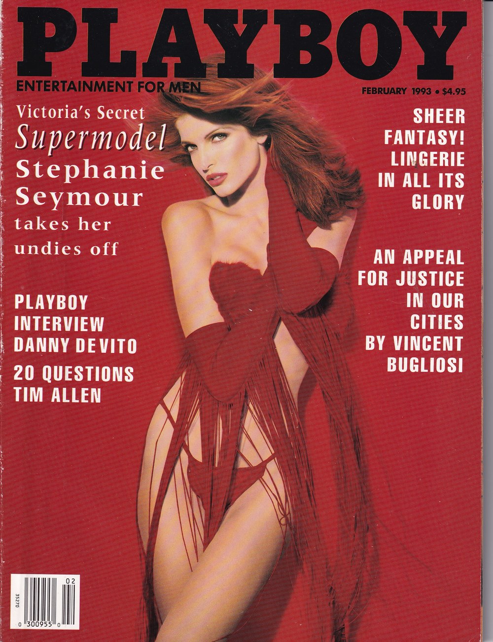 Playboy Revista USA 1993-02 Stephanie Seymour Danny DeVito Tim Allen Vincent Bugliosi Edição original