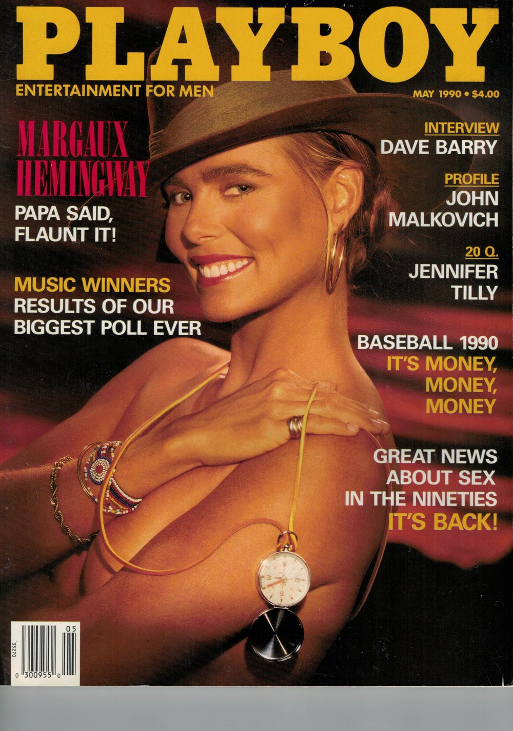 Playboy Tijdschrift USA 1990-05 Margaux Hemingway Dave Barry John Malkovich Jennifer Tilly Originele uitgave
