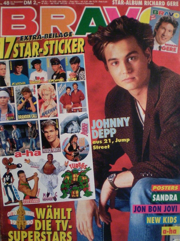 Bravo Tijdschrift Duitsland 1990-48 – Johnny Depp Richard Gere Sandra Jon Bon Jovi Madonna – Originele uitgave