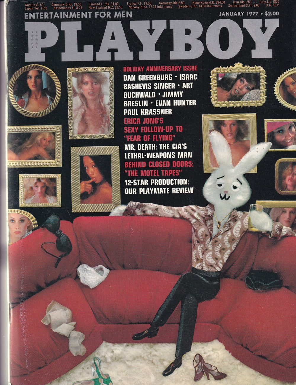 Playboy Tijdschrift USA 1977-01 Dan Greenburg Isaac Bashevis Singer Art Buchwald Jimmy Breslin Evan Hunter Originele uitgave