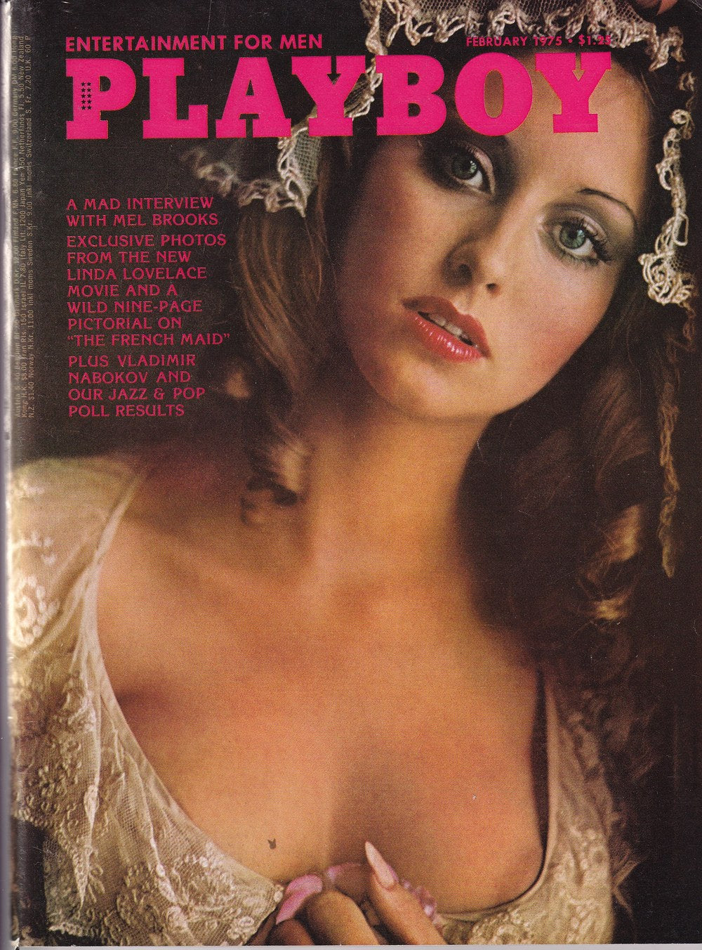 Playboy Magazine USA 1975-02 Laura Misch Mel Brooks Linda Lovelace Vladimir Nabokov Édition originale